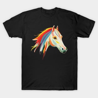 Rainbow Mare on black T-Shirt